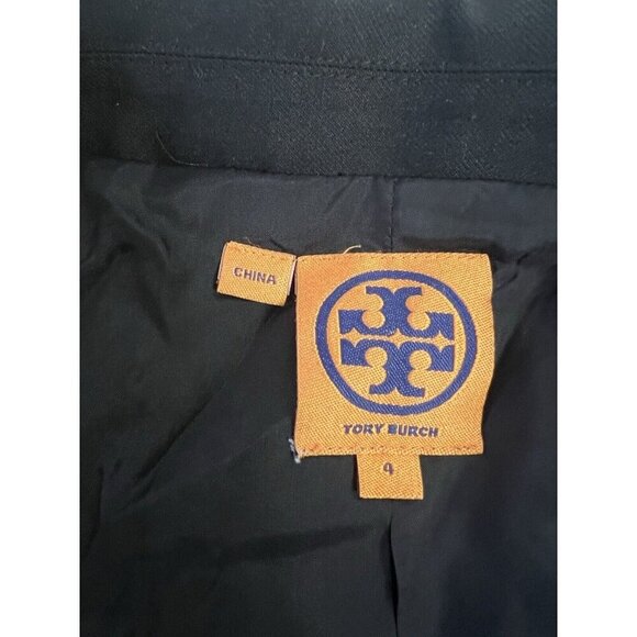 Tory Burch Black Wool Blend Blazer Small Sz 4 Office Siren Designer Chic - Picture 10 of 16